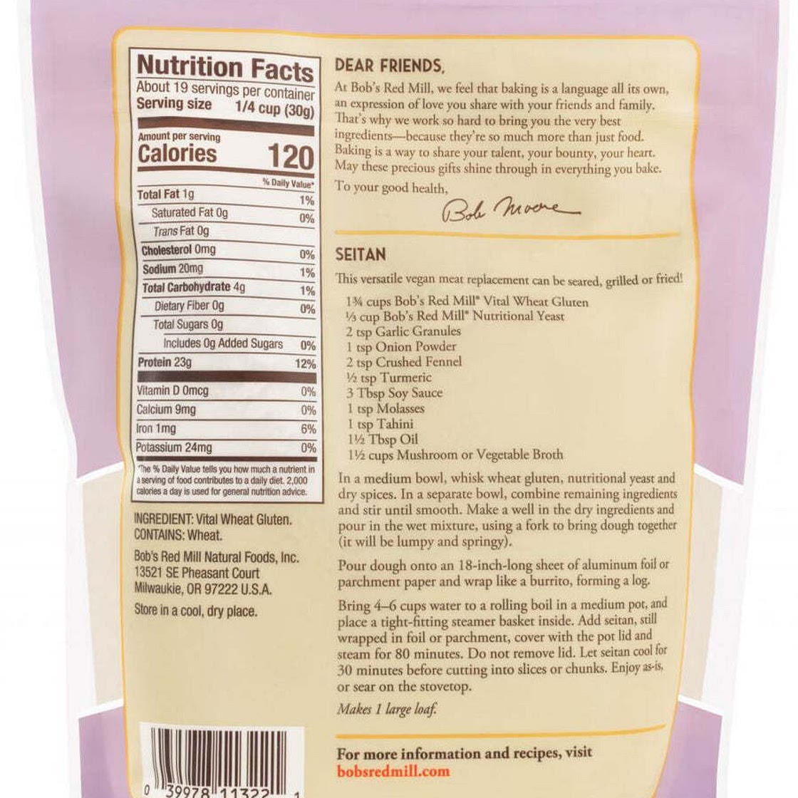 Seitan (recipe from Bob's Red Mill vital wheat gluten)
