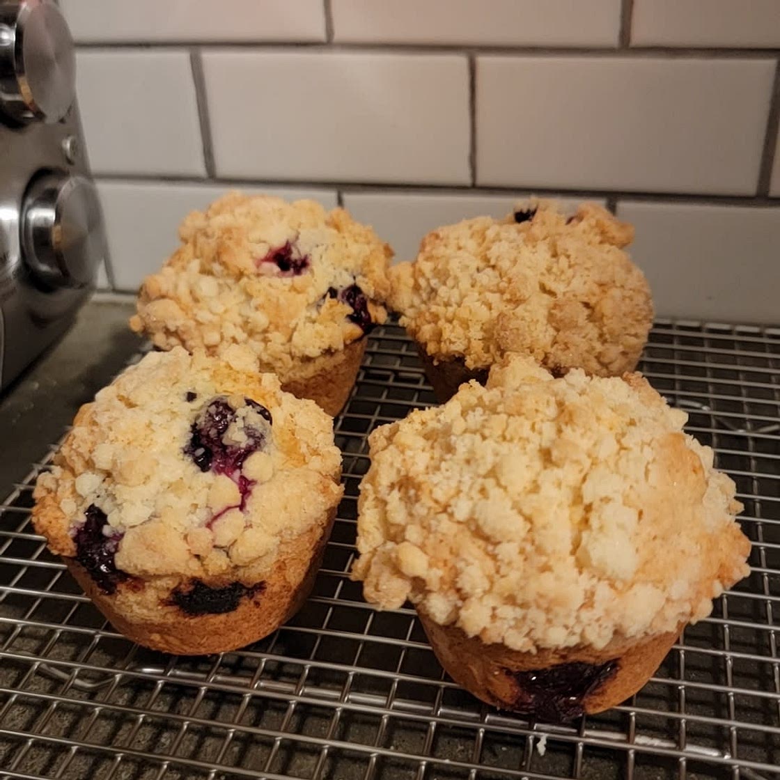 Sourdough starter discard blueberry lemon muffins