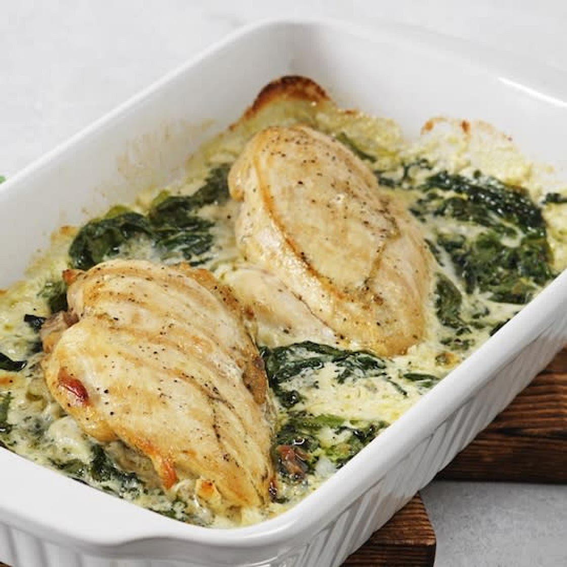 Chicken Florentine with Roasted Potatoes (Freezer/Low Sodium/Comfort Food)