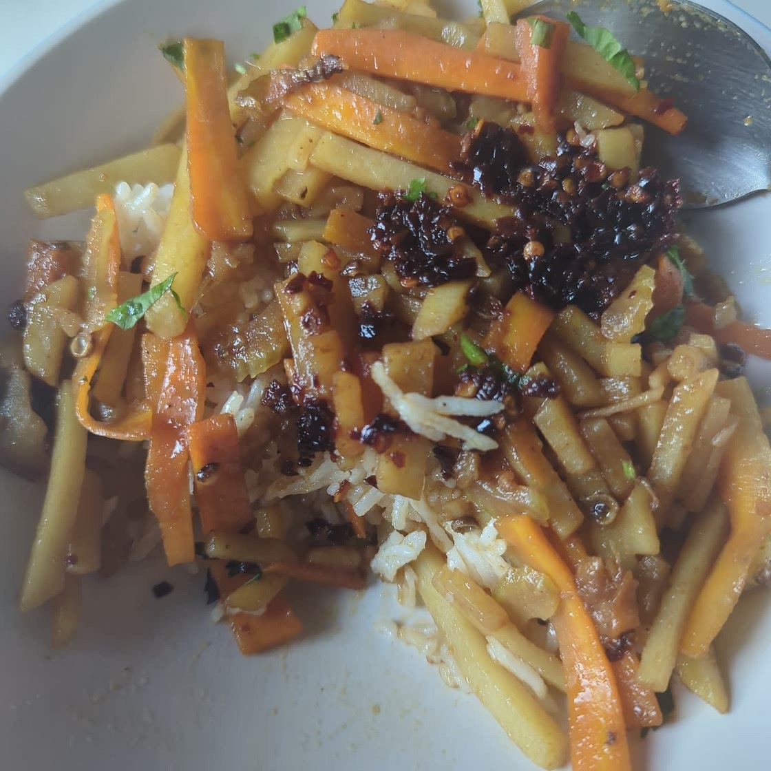 CHINESE SHREDDED POTATO STIR FRY 黑椒土豆丝