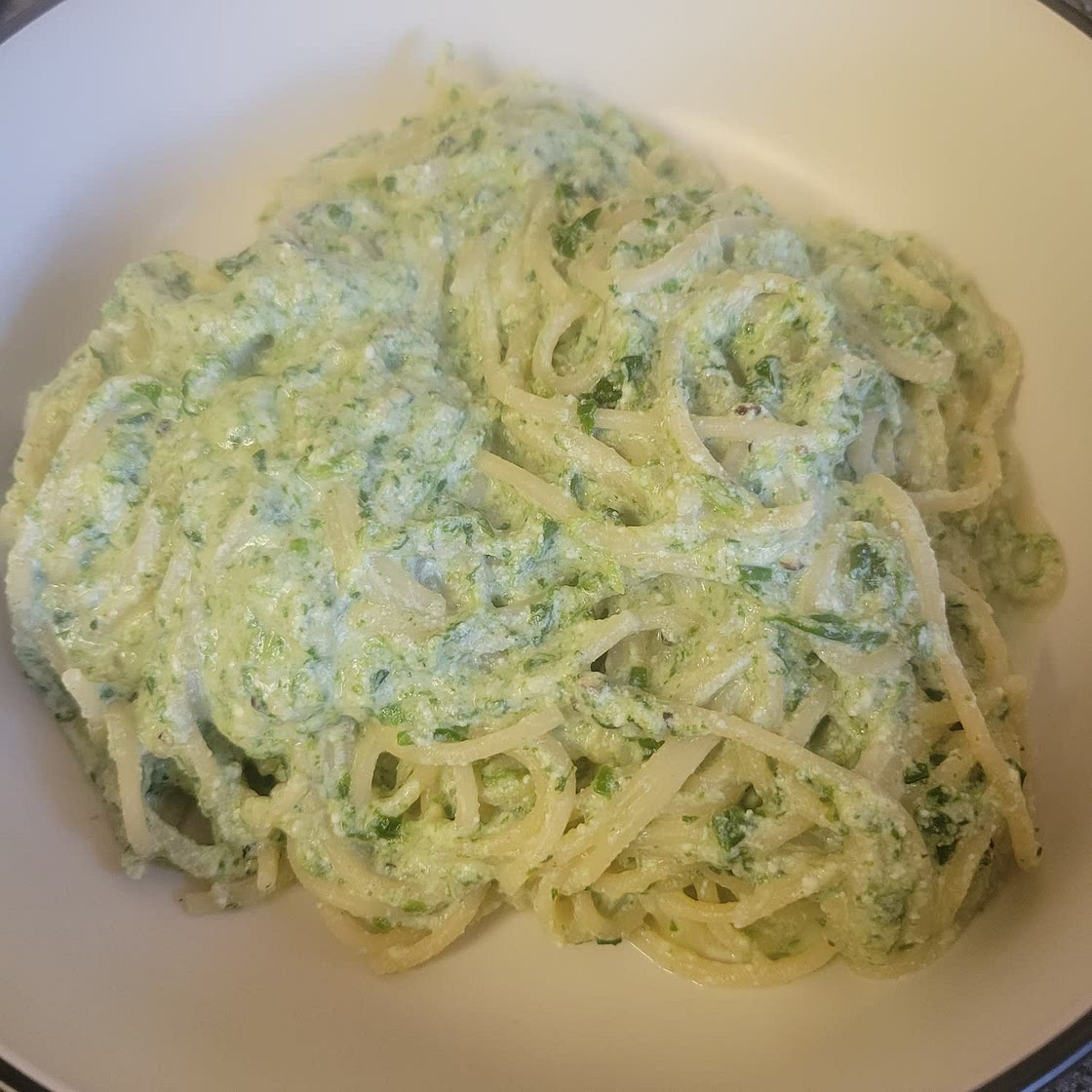 Lemon ricotta pasta & spinach