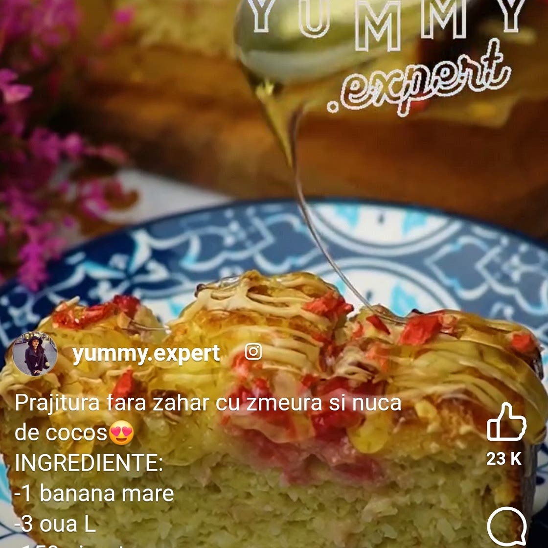 Prajitura fara zahar cu zmeura si cocos