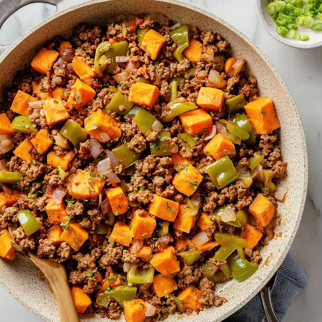 Ground Beef and Sweet Potato Skillet