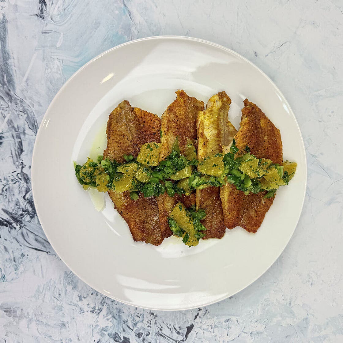Grilled Catfish with Orange Pepper Salsa