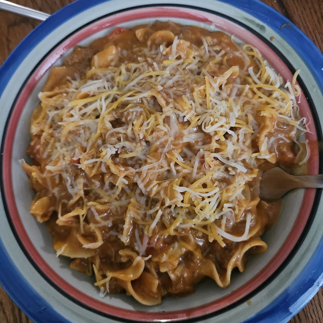 Creamy Ground Beef Taco Pasta