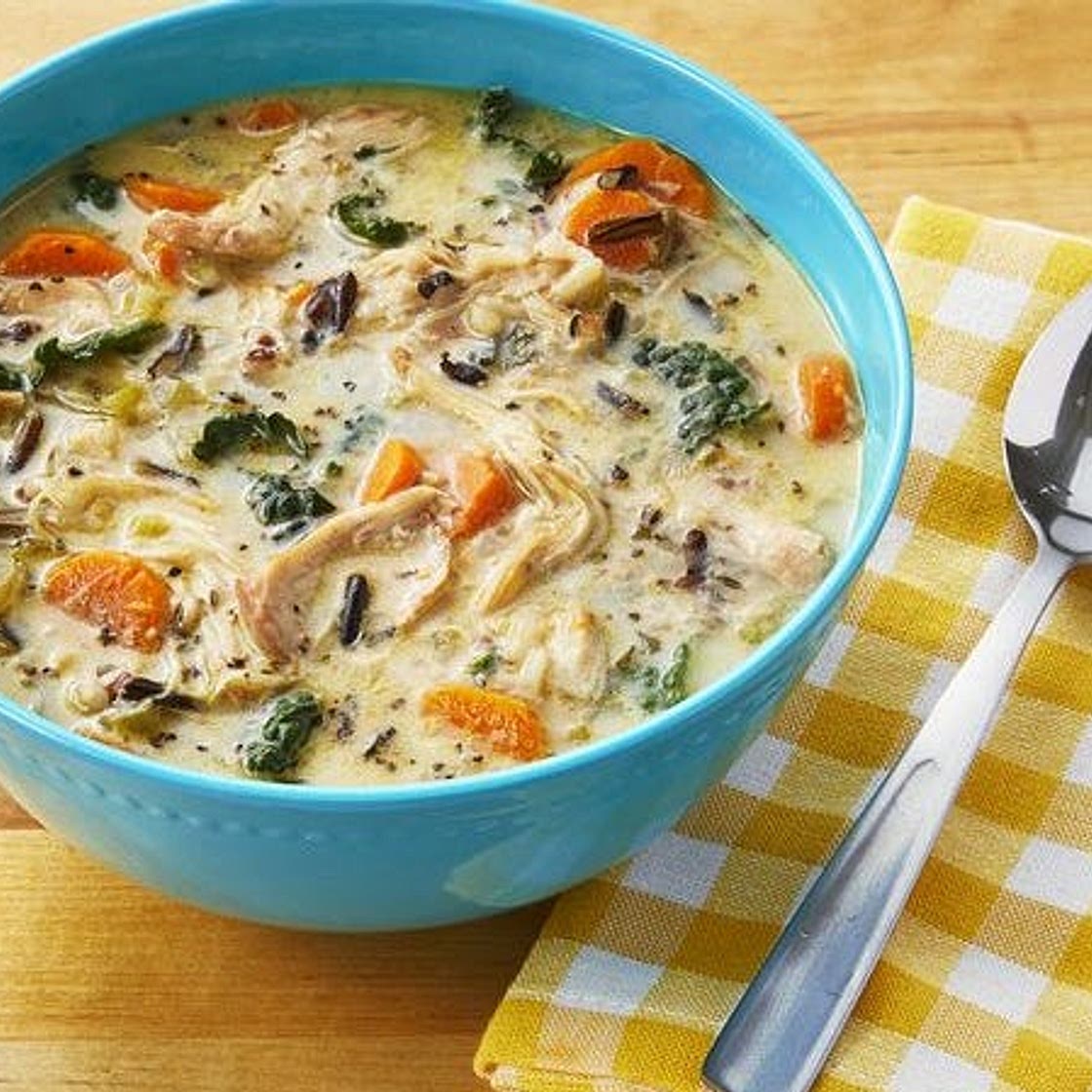 Instant Pot Creamy Chicken and Wild Rice Soup