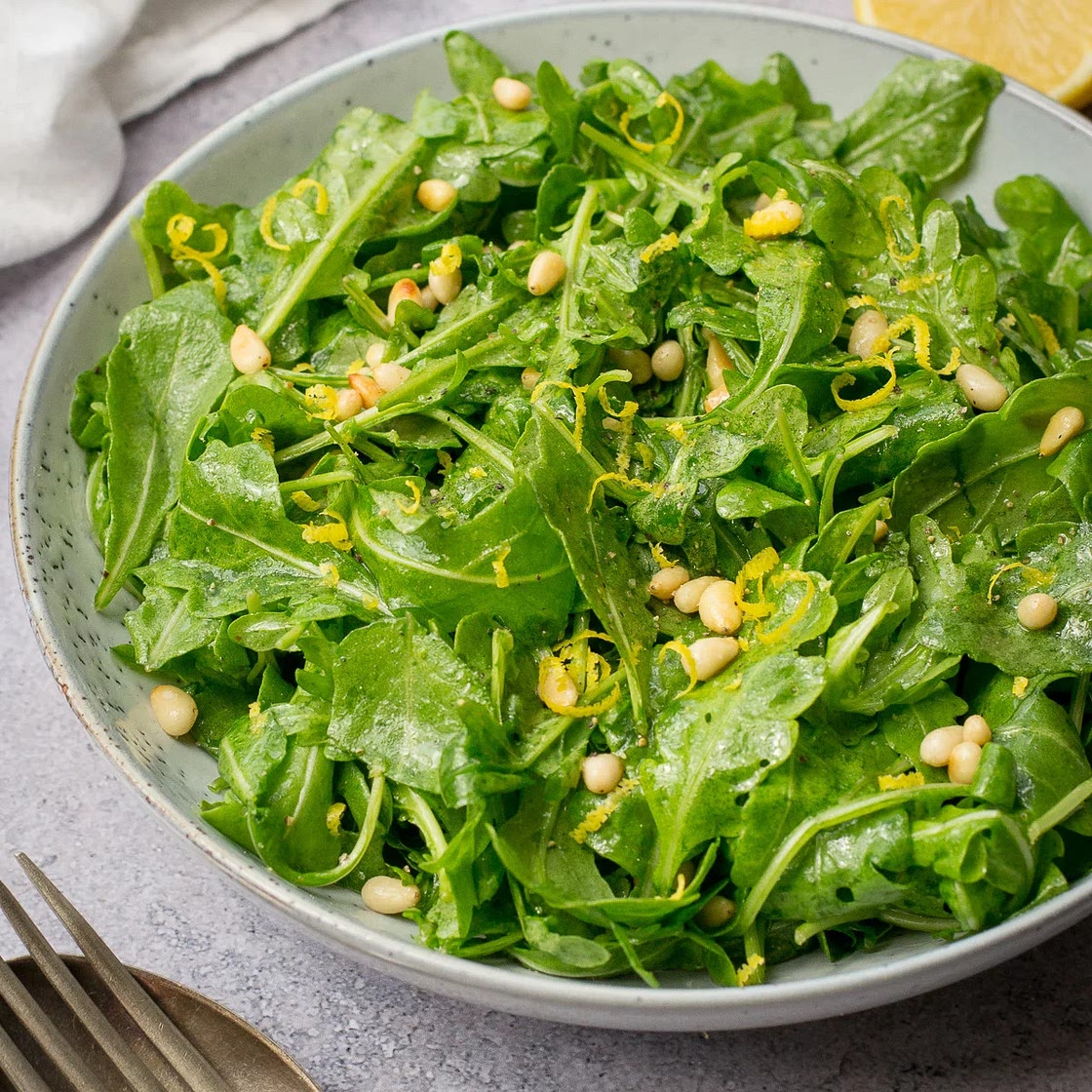 Peppery Rocket Salad with Pine Nuts & Parmesan