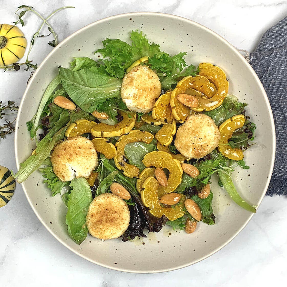 Delicata Squash Salad with Roasted Goat Cheese
