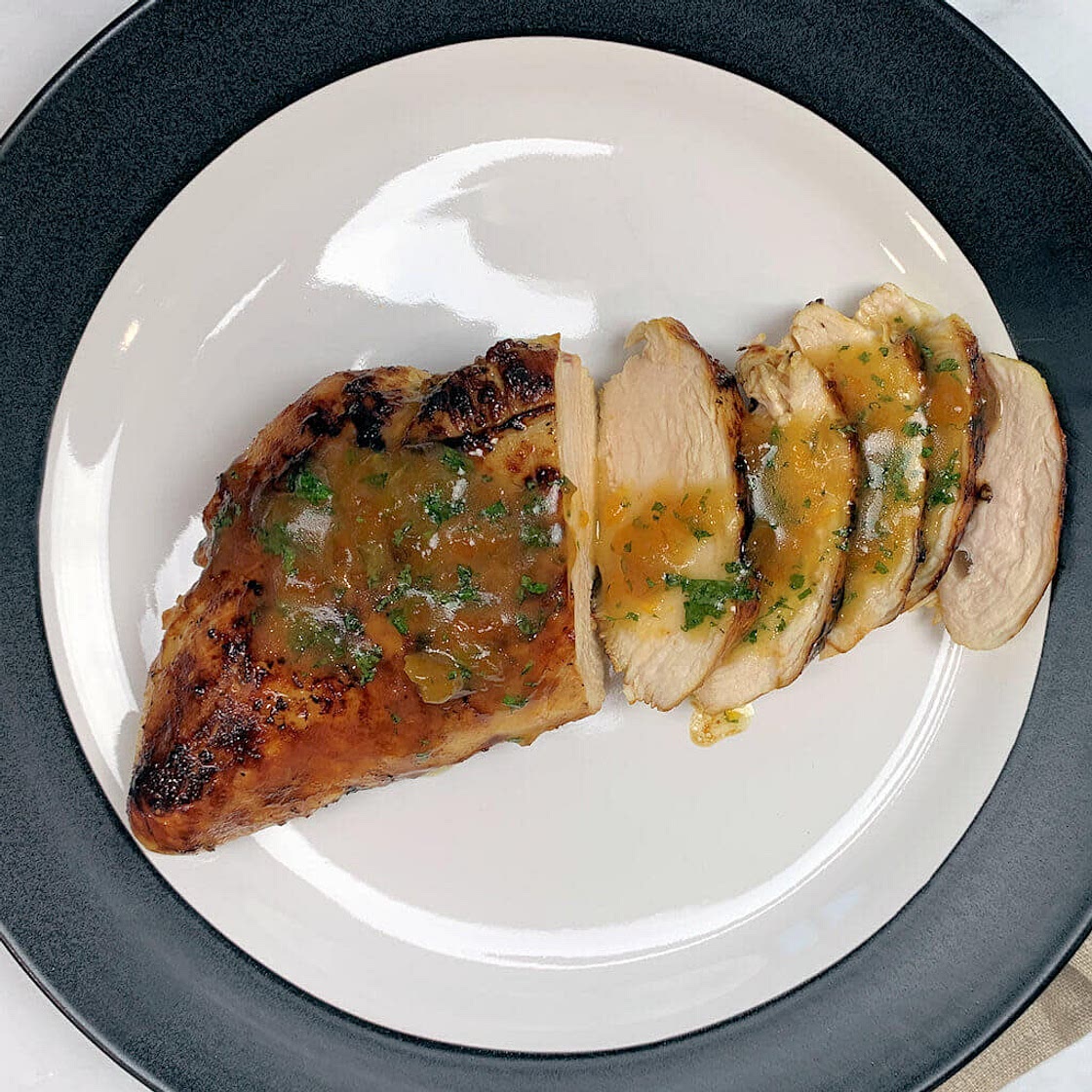 Chicken with Apricot Mint Sauce