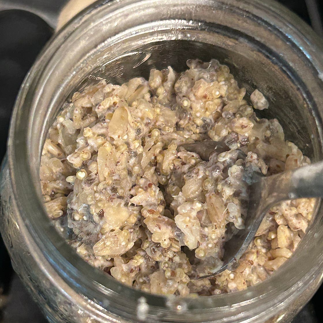 High protein Oatmeal mix for Yogurt looks gross but it’s good 