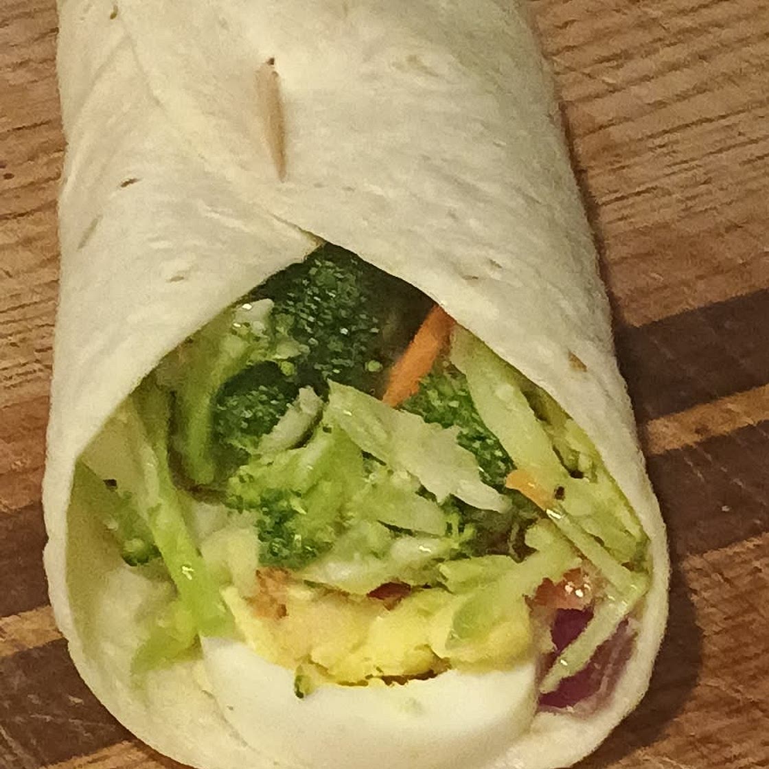 EGG AND BROCCOLI SLAW WRAP