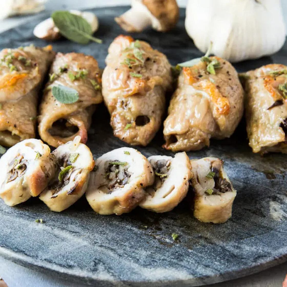 Pork Roulades w/ Mushrooms