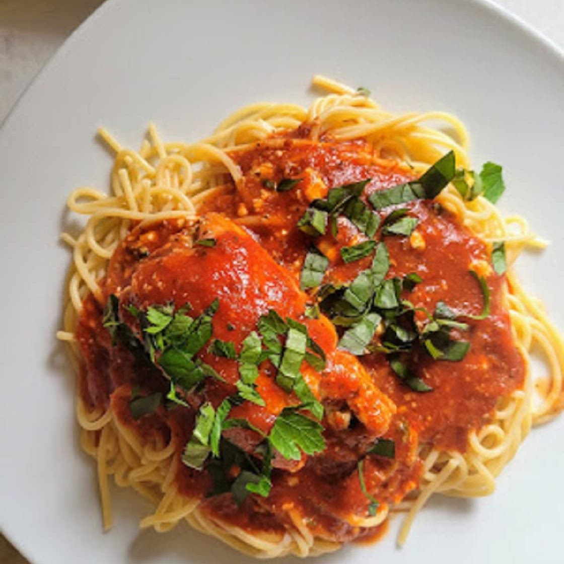 Chicken Roulade with Pasta