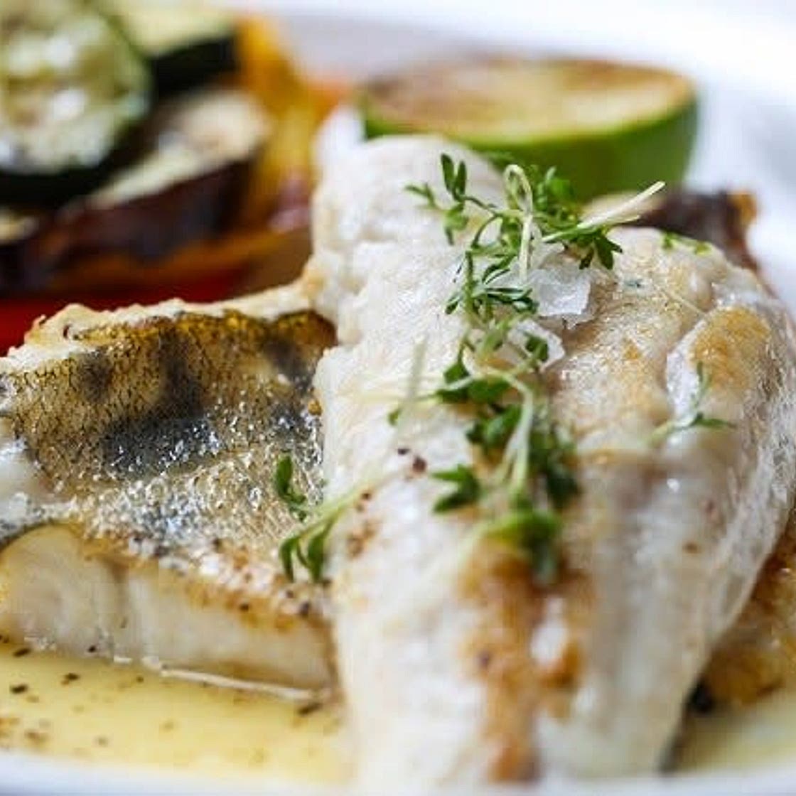 Gebratener Zander mit Kräutern – Baked Pike-Perch with Herbs