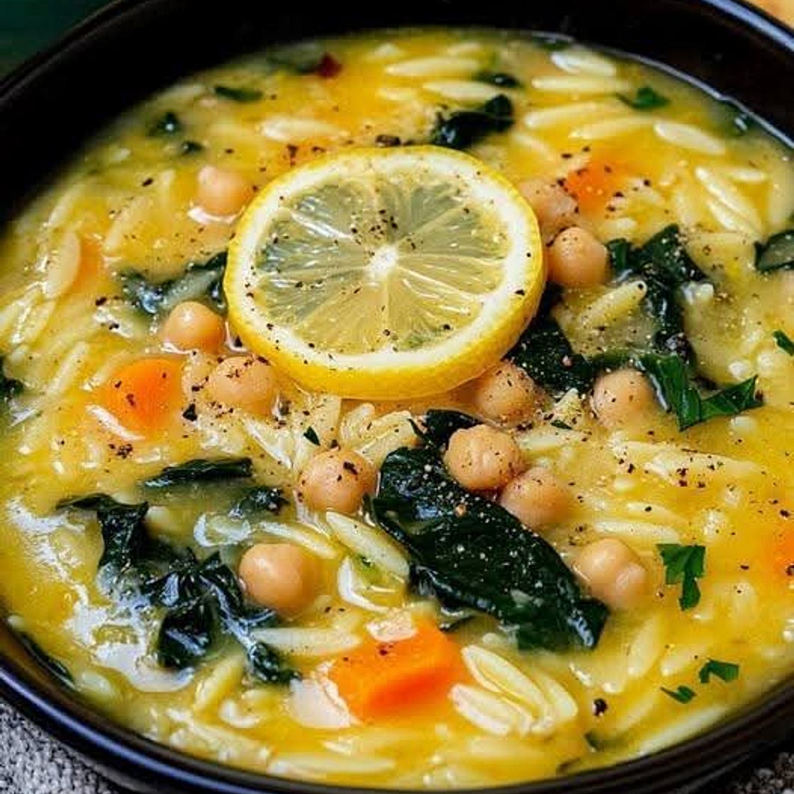 Vegan Avgolemono Soup (Greek Lemon Orzo Soup)
