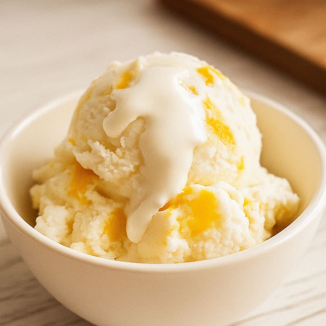 🍑 Gelato alla pesca, vaniglia e miele (versione fit)
