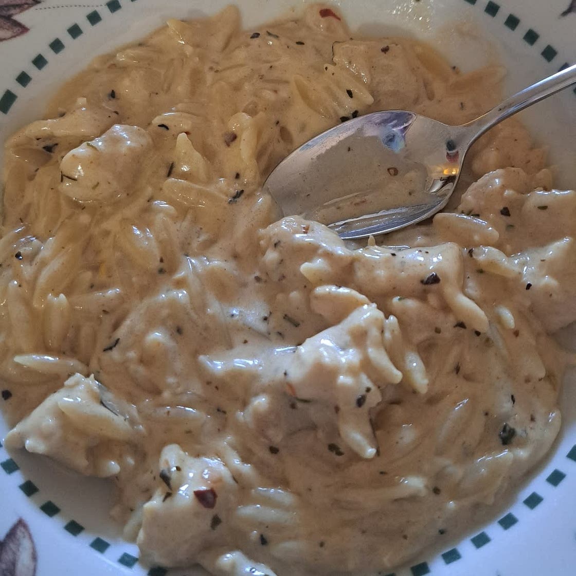 Chicken Alfredo Orzo