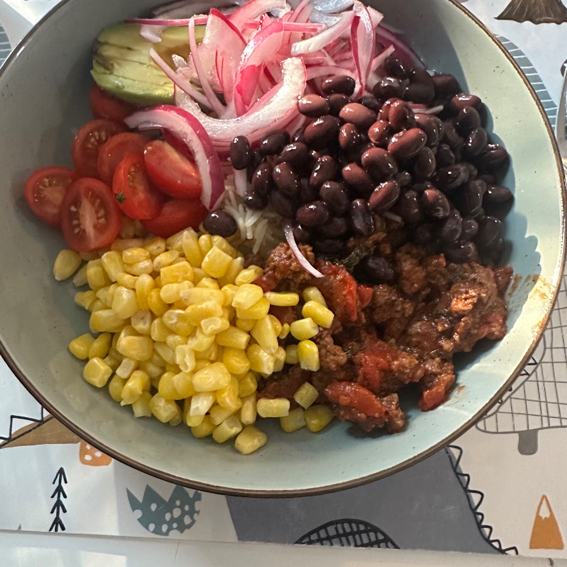 Spicy beef taco bowl