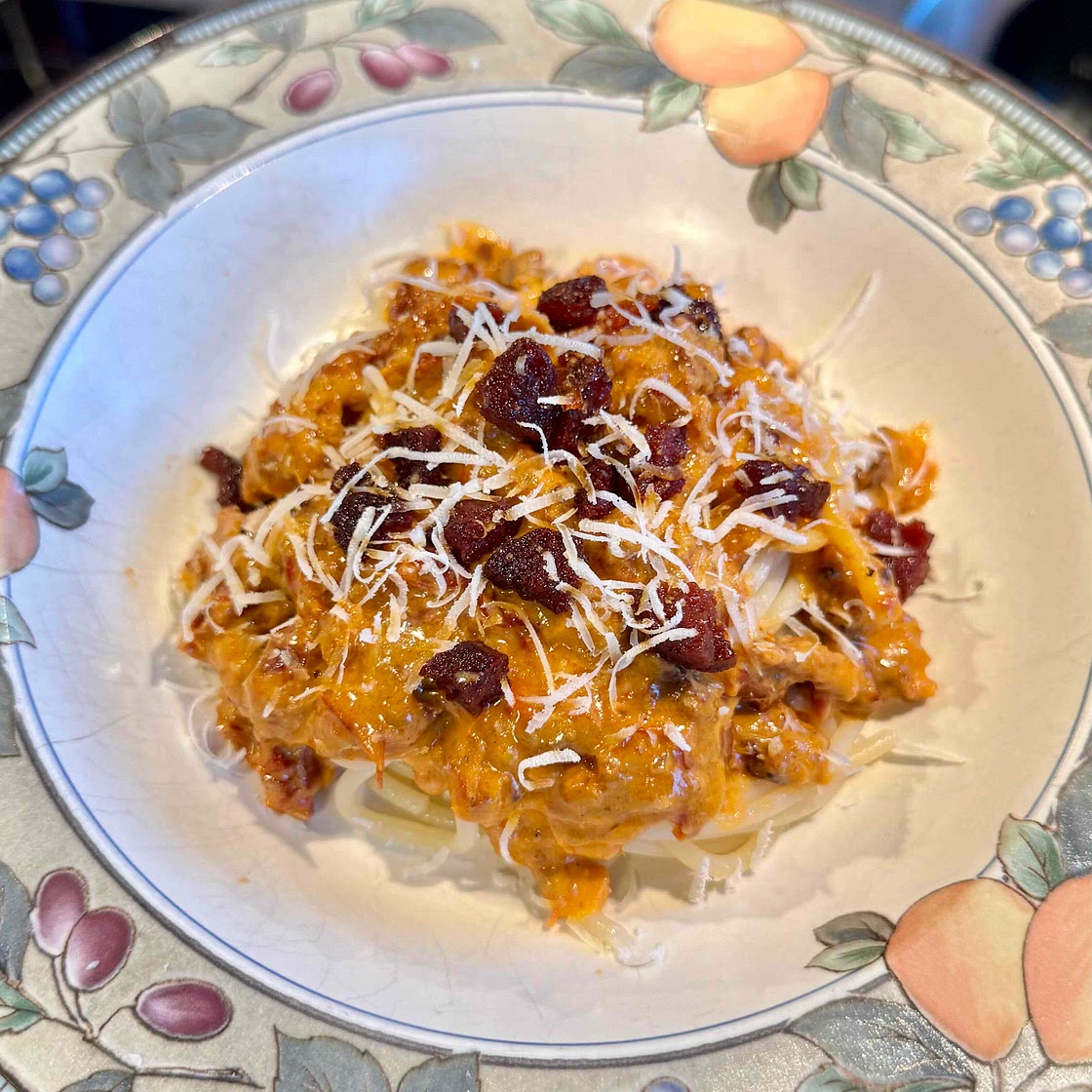 Pâtes crème chorizo 