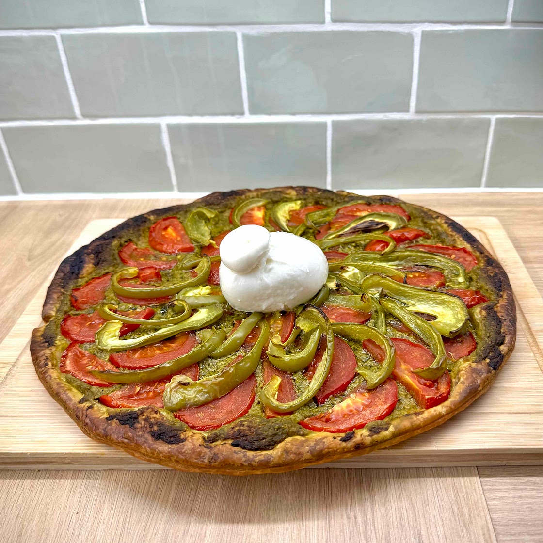 Tarte aux légumes du soleil et burrata