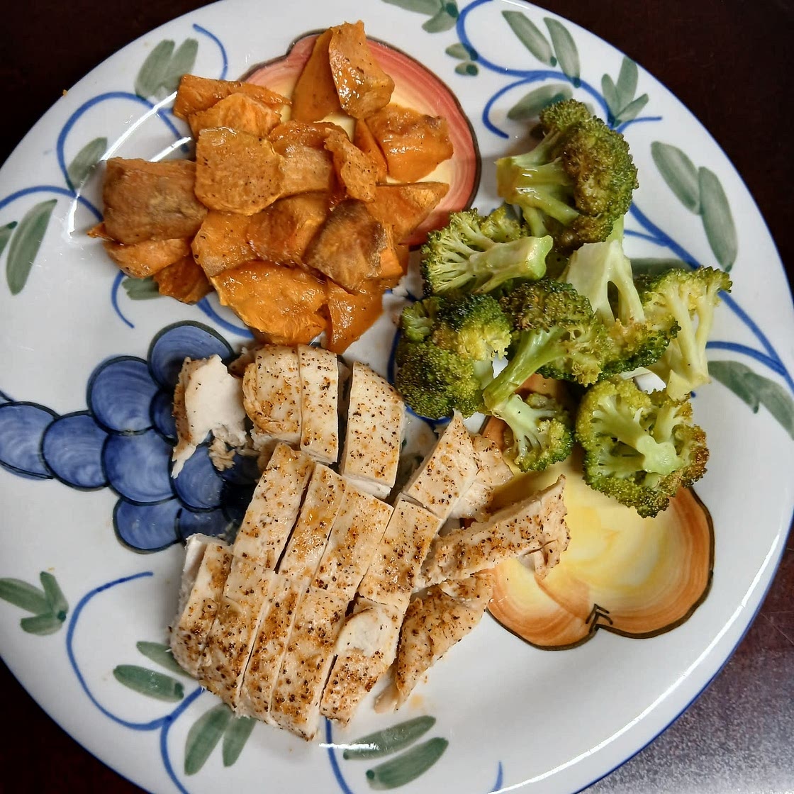 One-Pan Roasted Chicken, Broccoli & Sweet Potatoes + Meal Prep