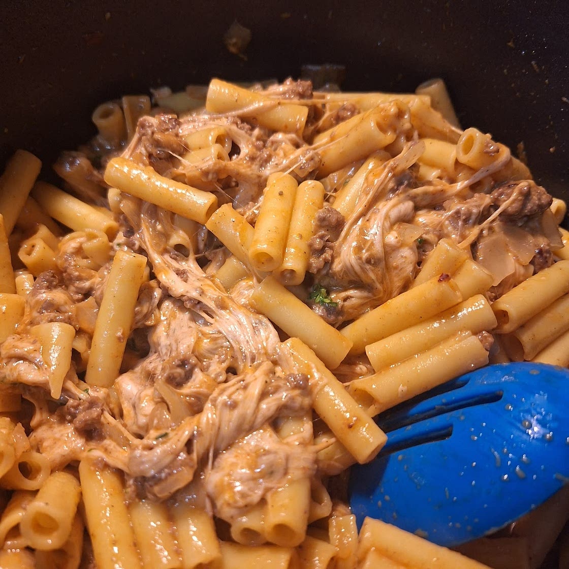 Cheesy Ground Beef Pasta Skillet