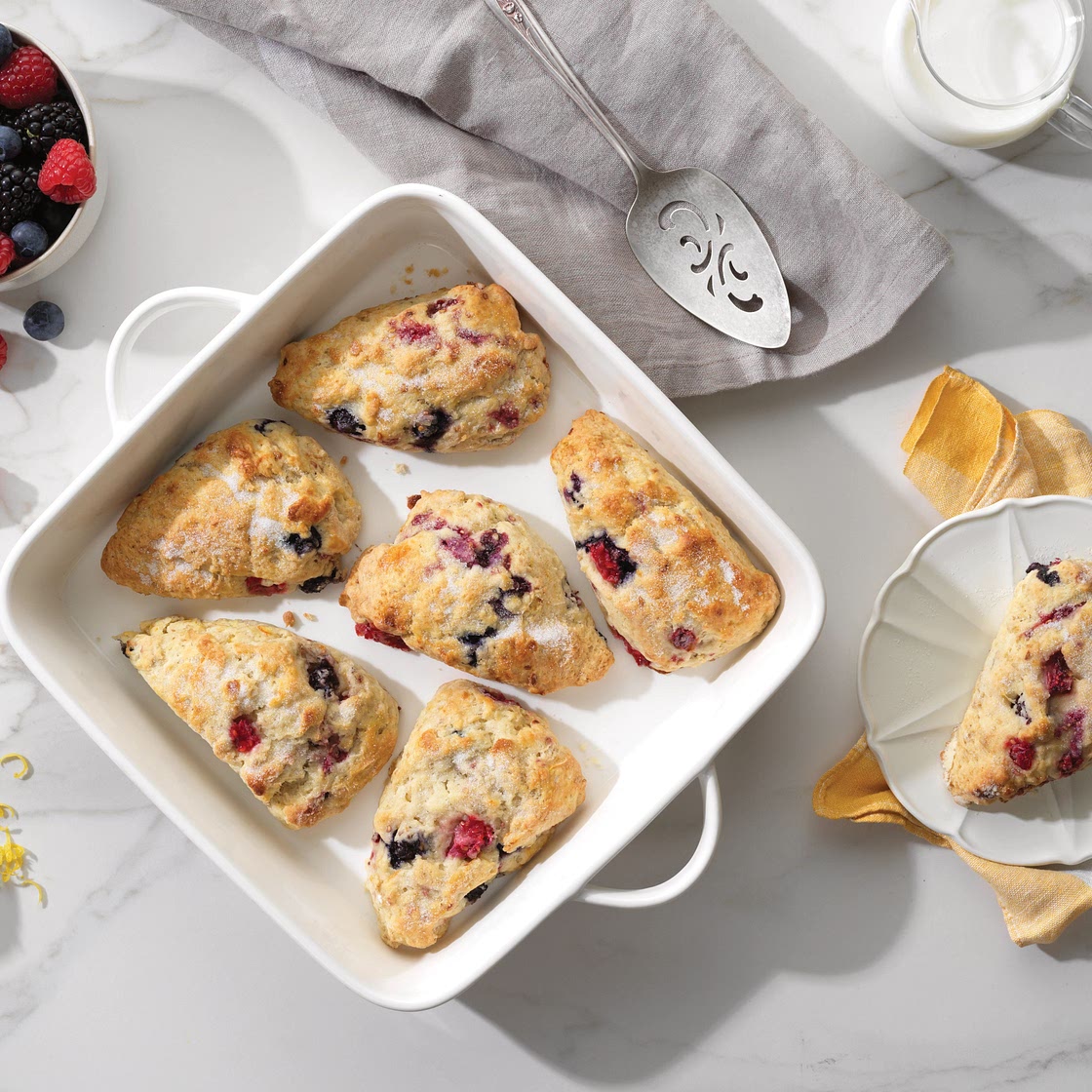 Triple Berry Oatmeal Scones Recipe