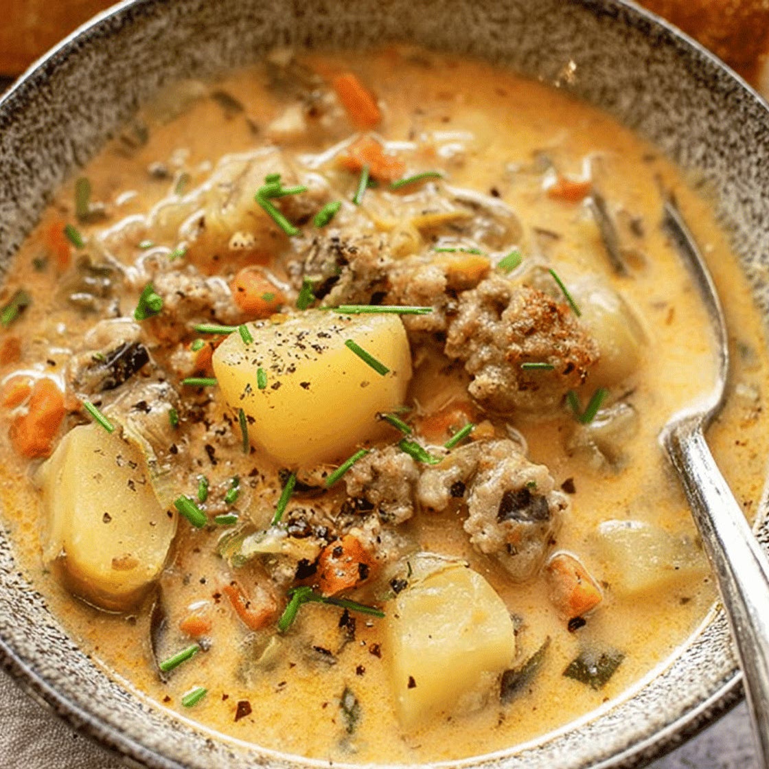 Potato Sausage Chowder Recipe - Tent Trail Camping
