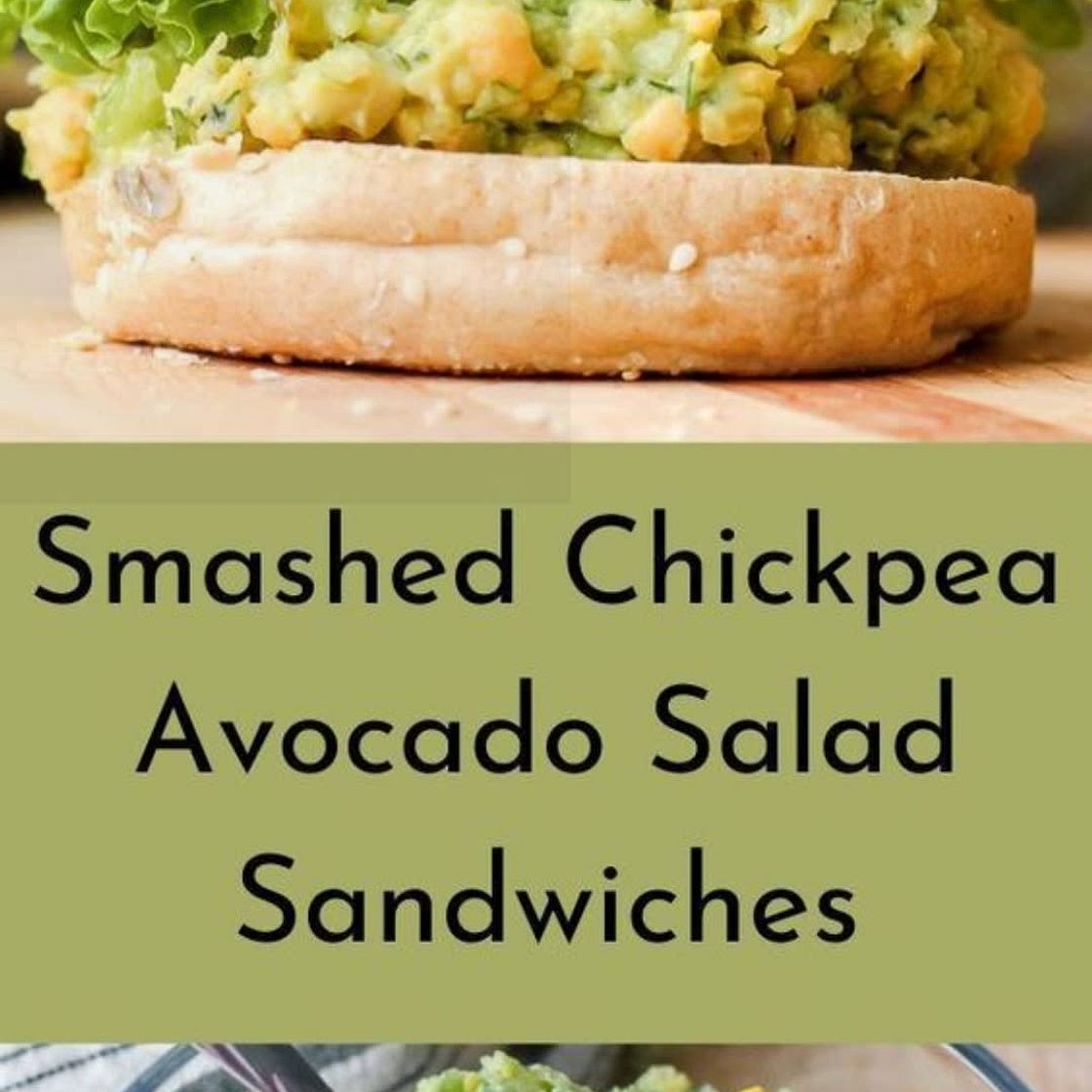 Smashed chickpea avocado dill pickle sandwichs