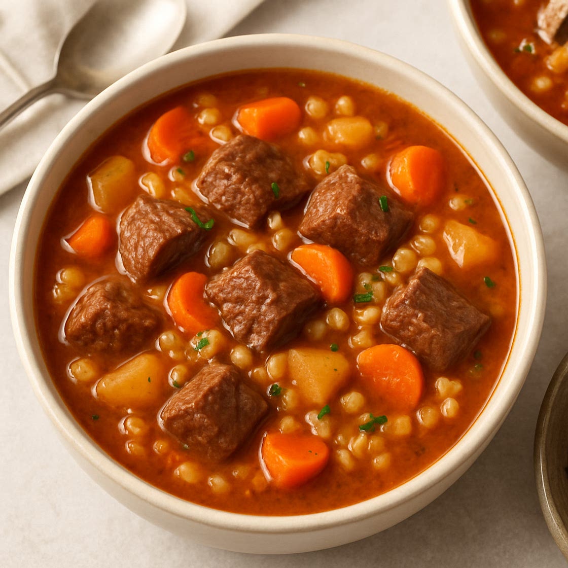 Freezer-Friendly Beef Barley Stew