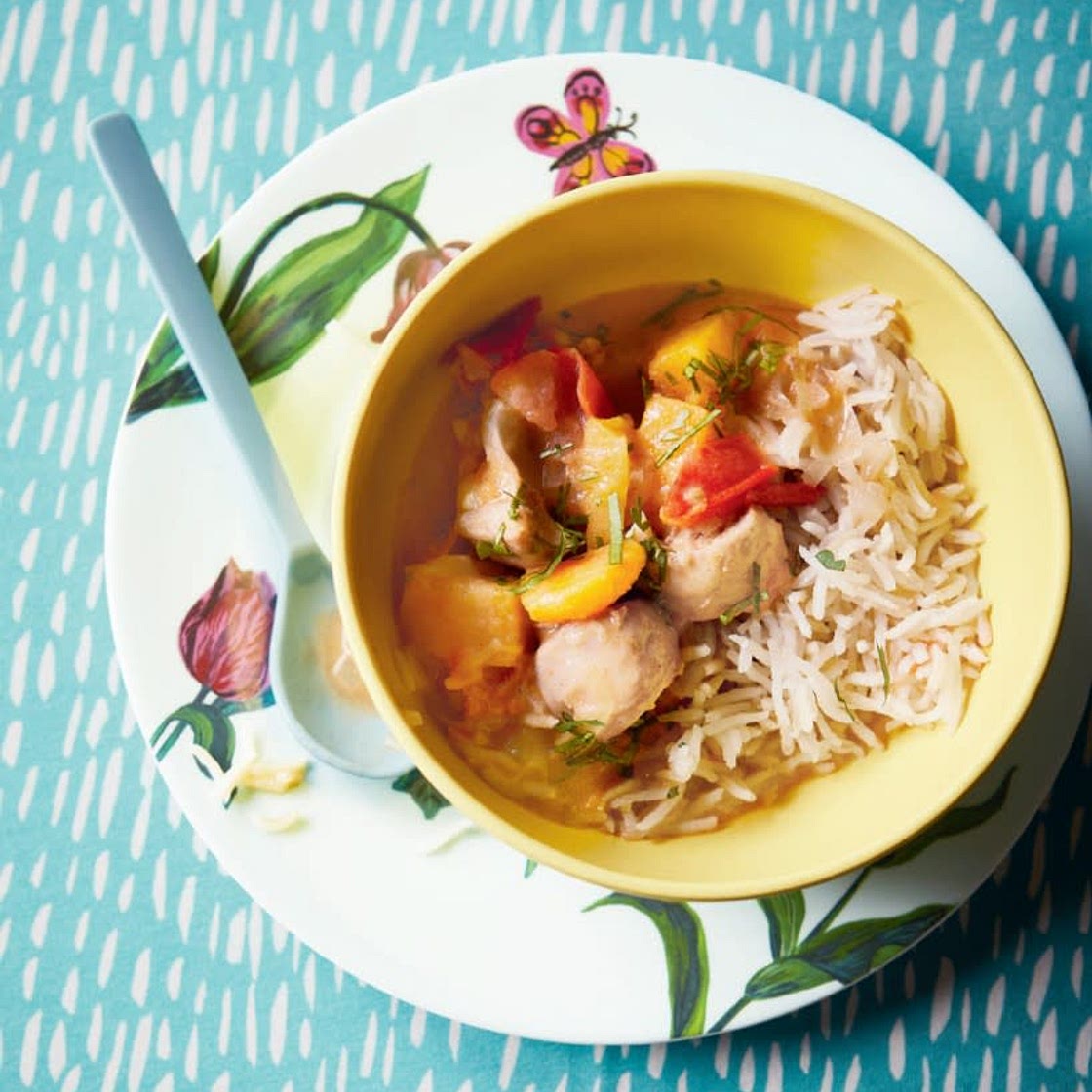 Caribbean spiced chicken and squash curry