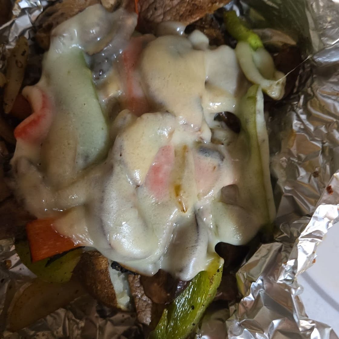 Loaded Philly Cheesesteak Baked Potato