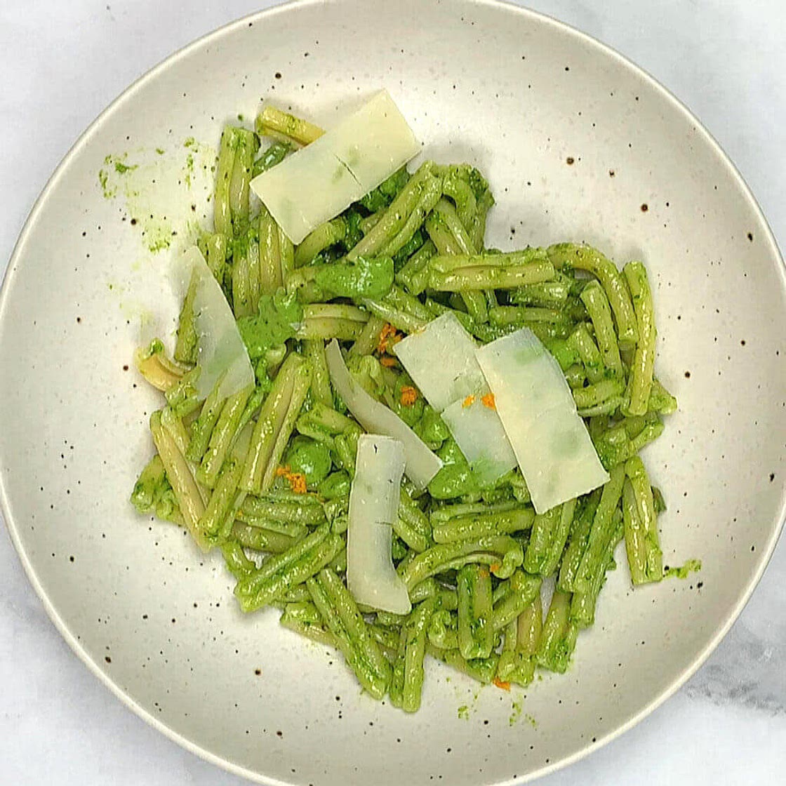 Pasta with Orange Pistachio Pesto