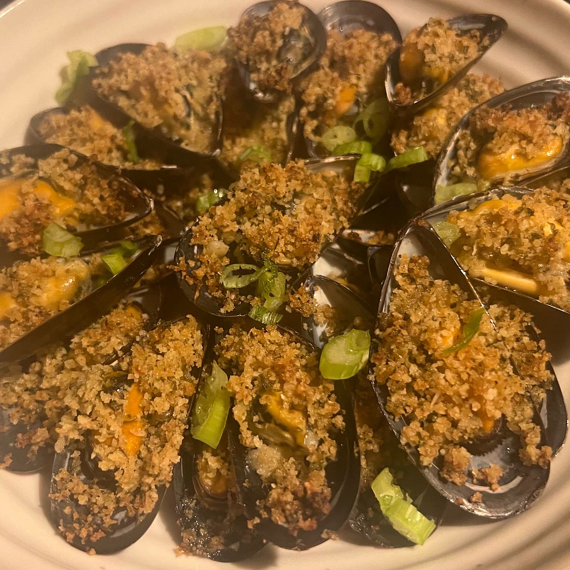 Baked mussels