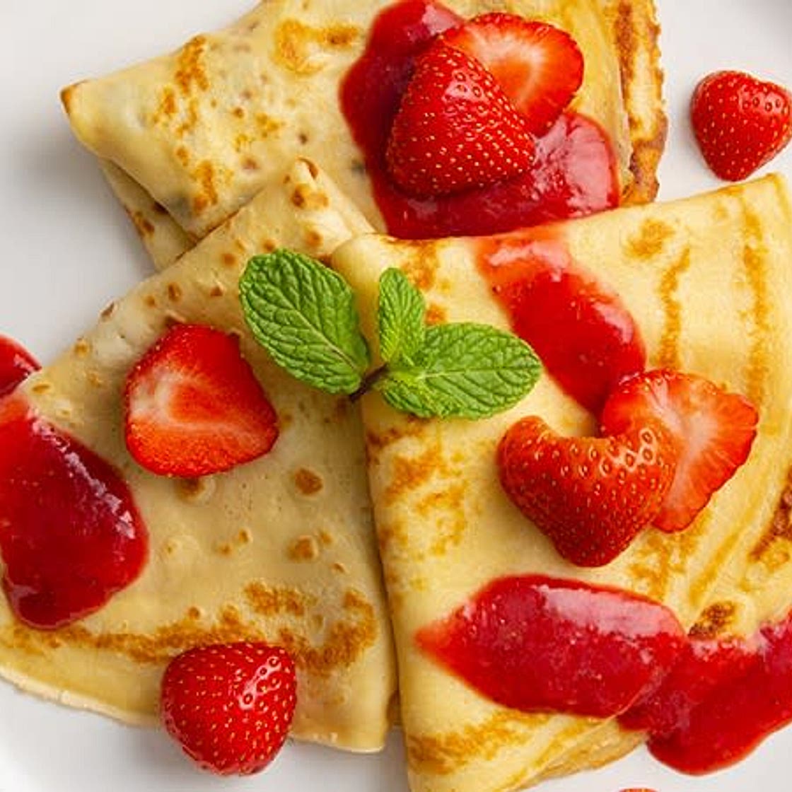 Crêpes aux fraises