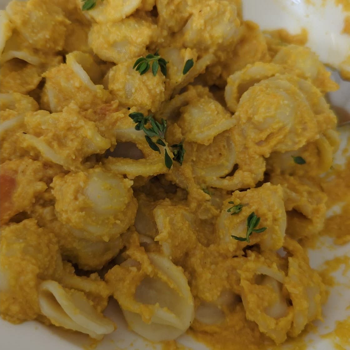 Orecchiette with Creamy Carrot Miso Sauce (Vegan)