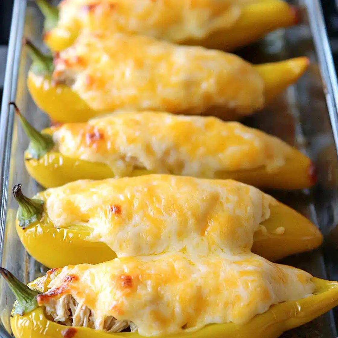 Traditional Chicken Stuffed Banana Peppers - Alrightwithme