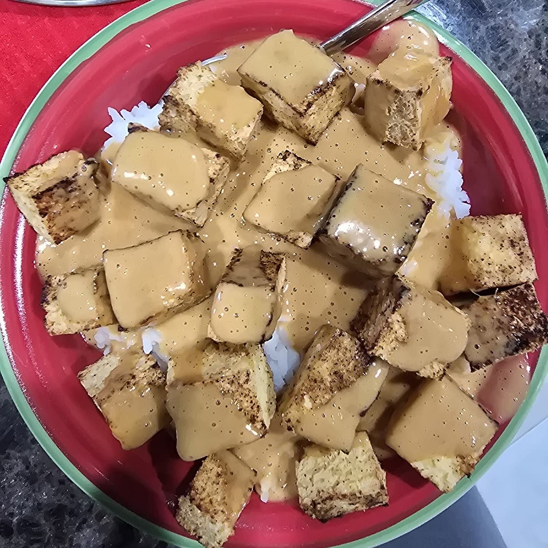 Spicy Peanut Tofu Bowls