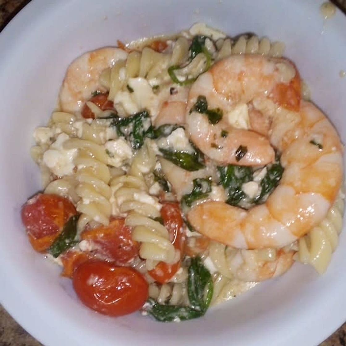 Baked Feta Pasta with Shrimp