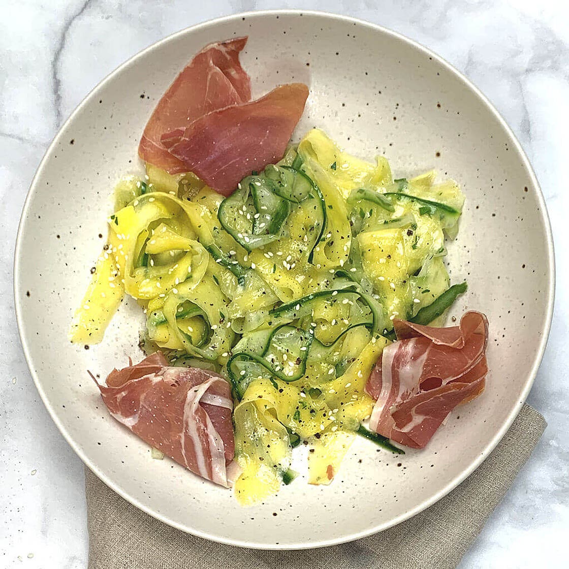 Mango Cucumber Salad with Serrano Ham