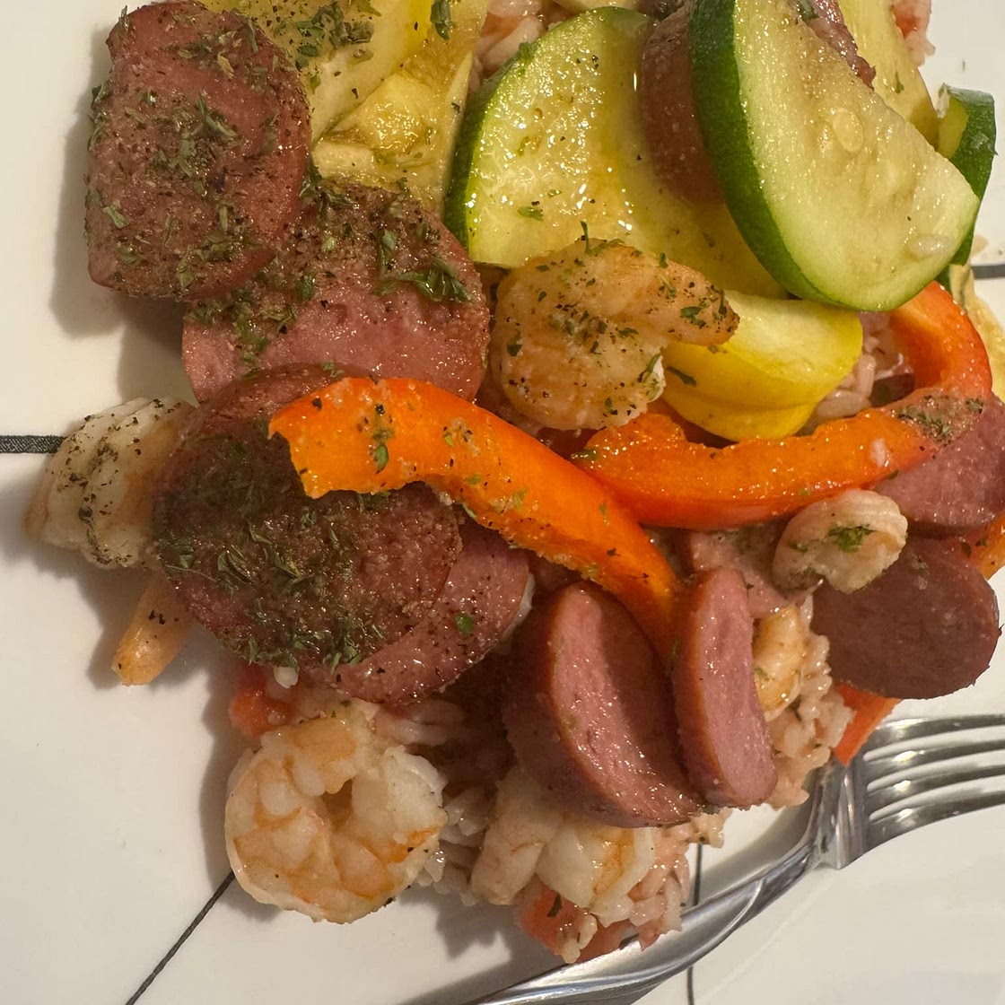 Cajun Shrimp and Sausage Vegetable Sheet Pan