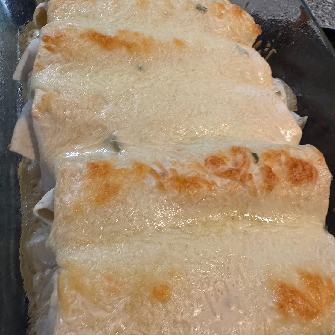 Easy Creamy White Chicken Enchiladas