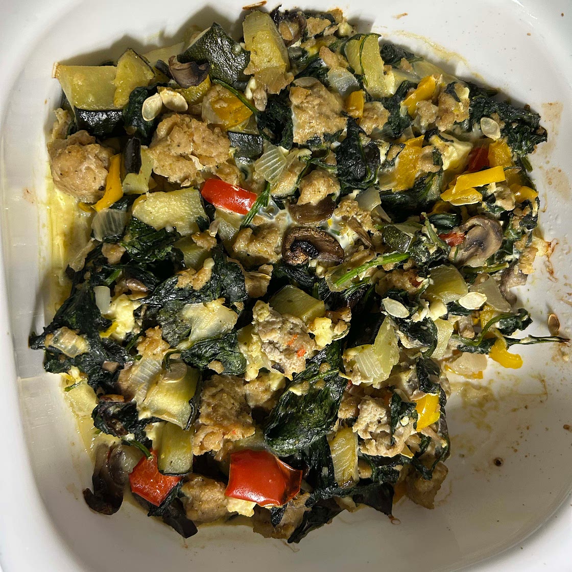 BAKE: Ground Turkey & Spinach Feta Bake (Mediterranean-style)