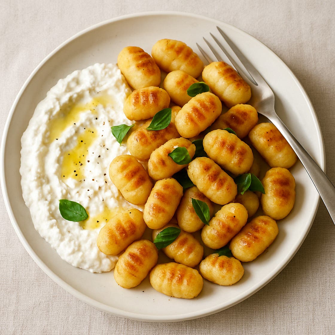 Gnocchi mit Feta-Senf-Soße