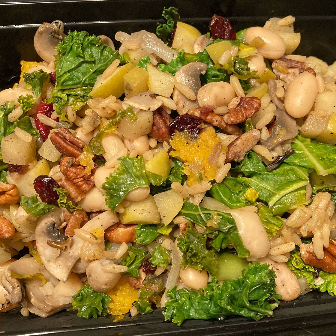 Vegan Stuffed Acorn Squash with Wild Rice, Apples and Caramelized Onions