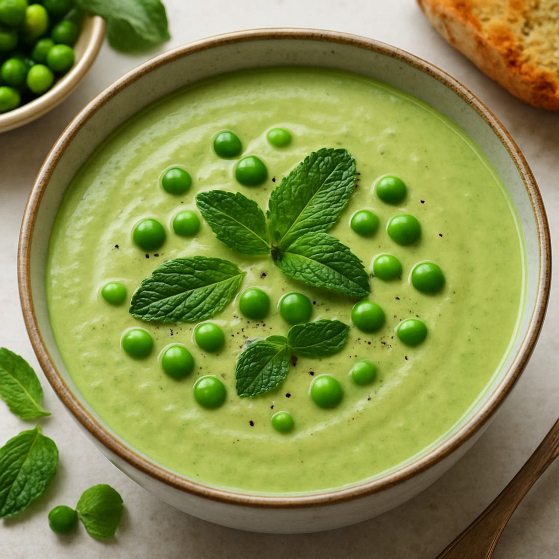 Cremige Erbsen-Minz Suppe