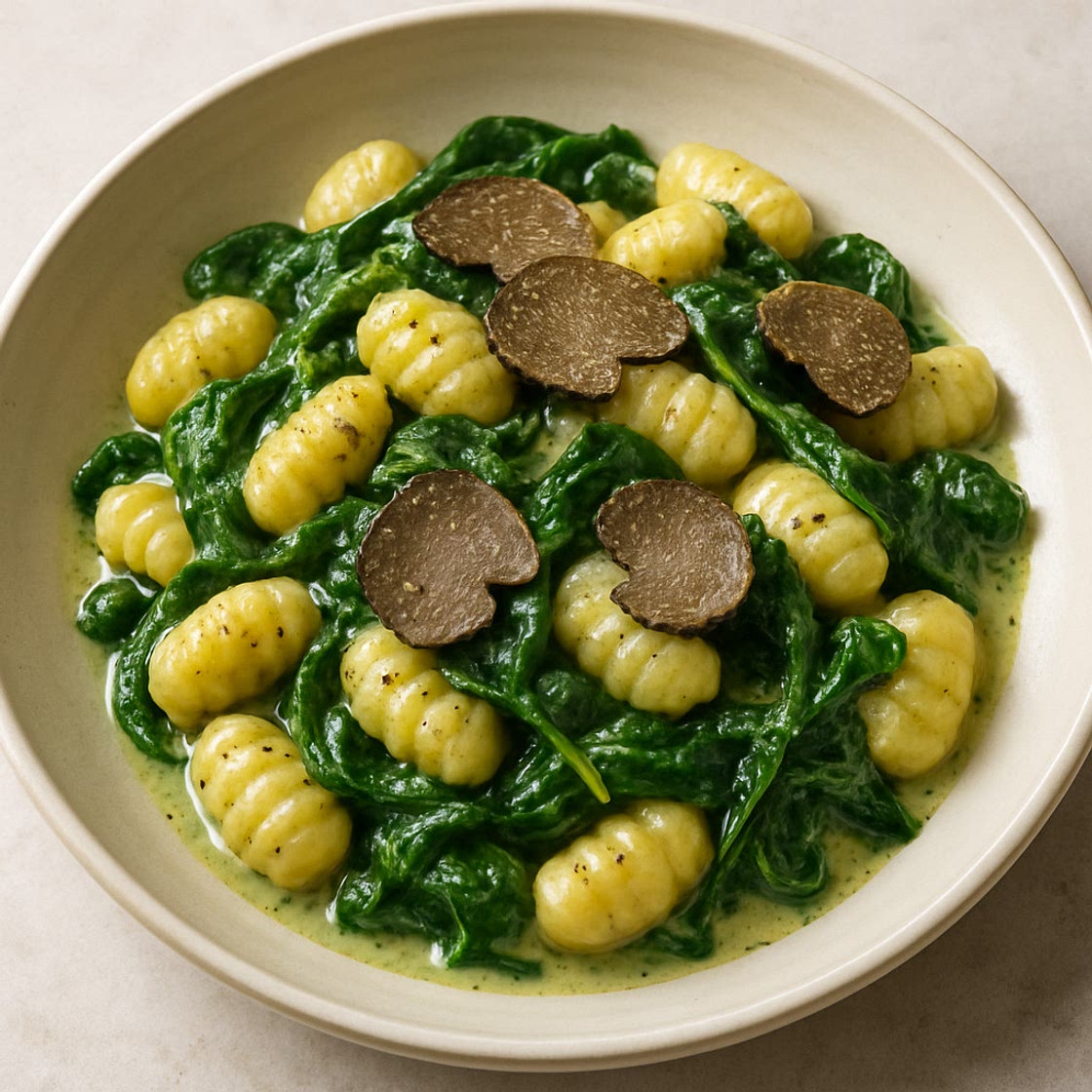 Gnocchi mit Spinat und Trüffel