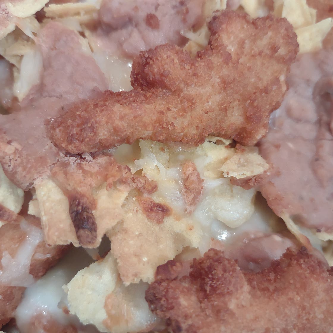 Layered Chicken Nuggets Nachos