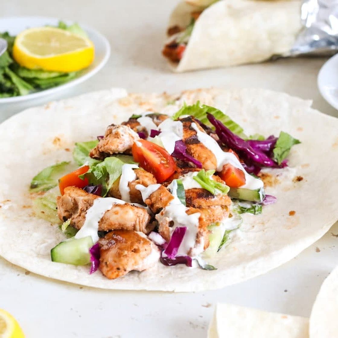 Lunch Chicken Wraps (High Carb) (⚡️683 | 🥯67 | 🍗60 | 🧈18)