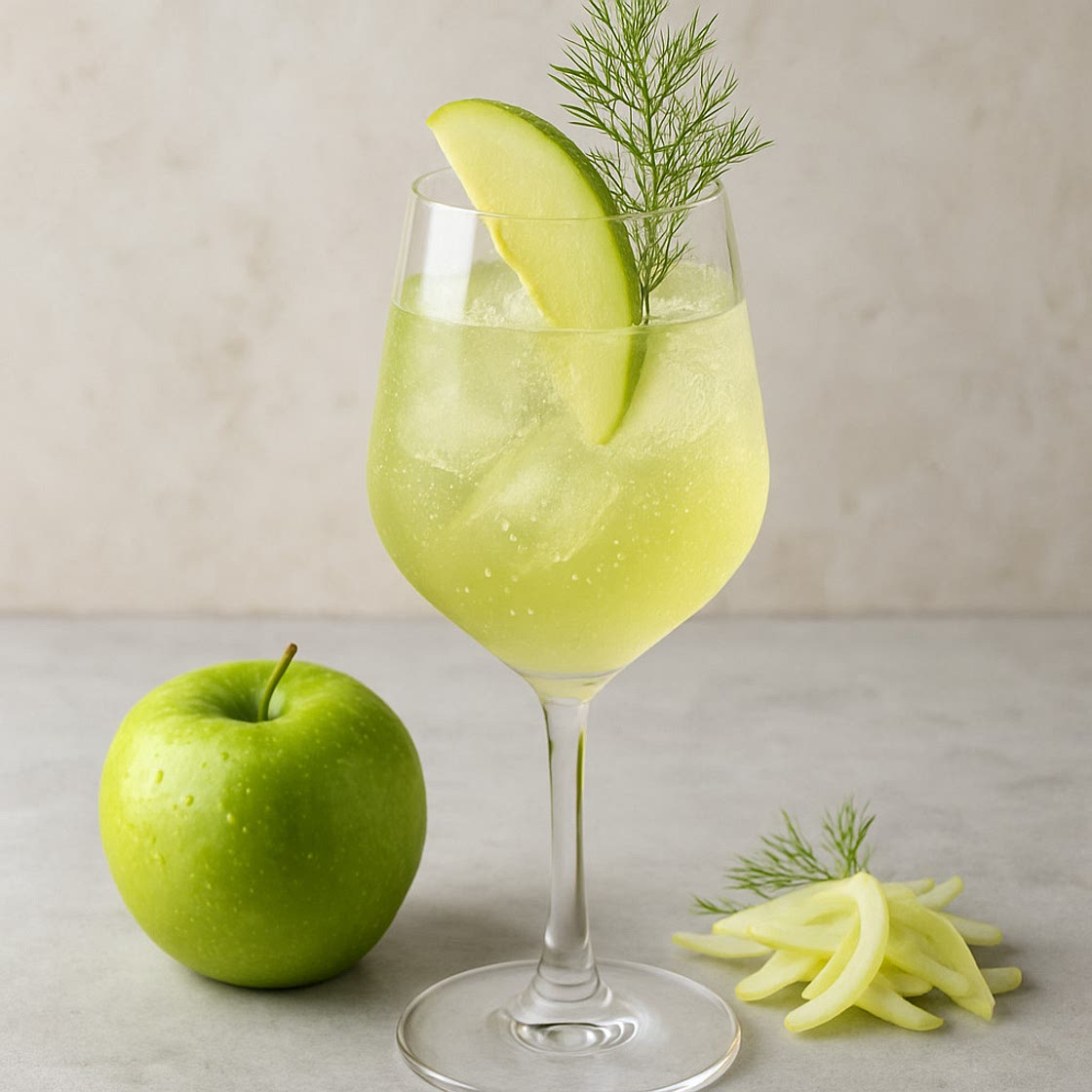 Gruner Apfel-Fenchel-Spritz